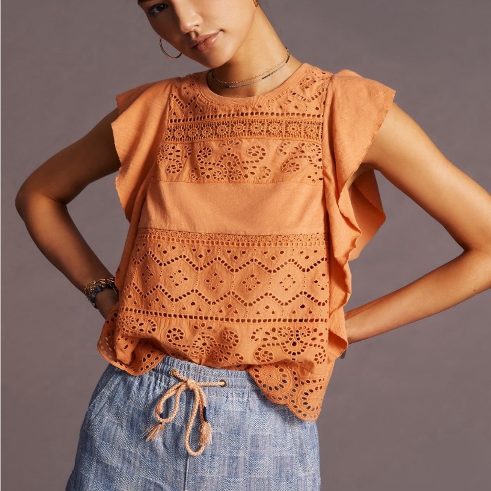 By Anthropologie Sustainable Lace Tank